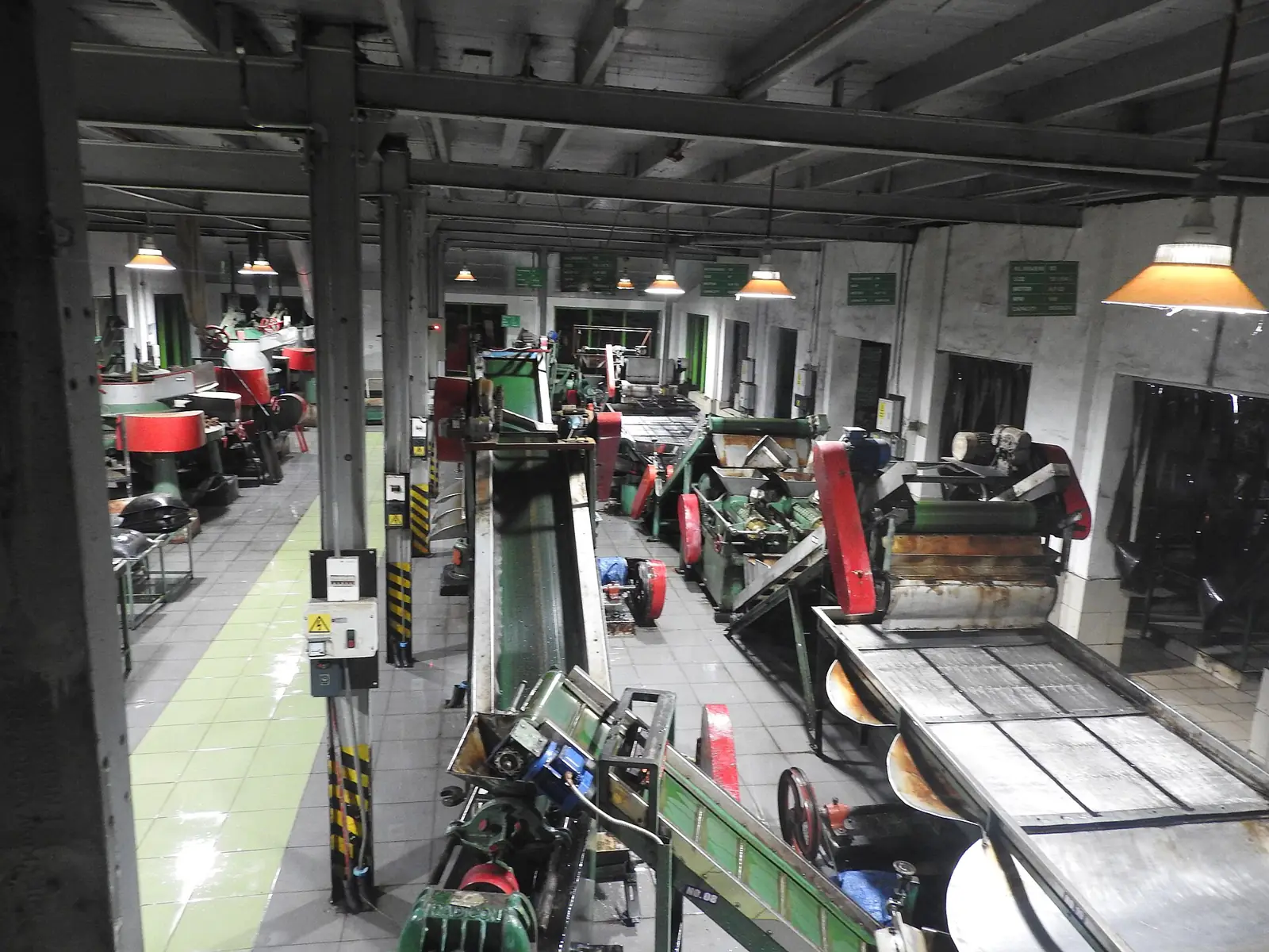Processing machinery inside a tea factory in Nuwara Eliya, Sri Lanka